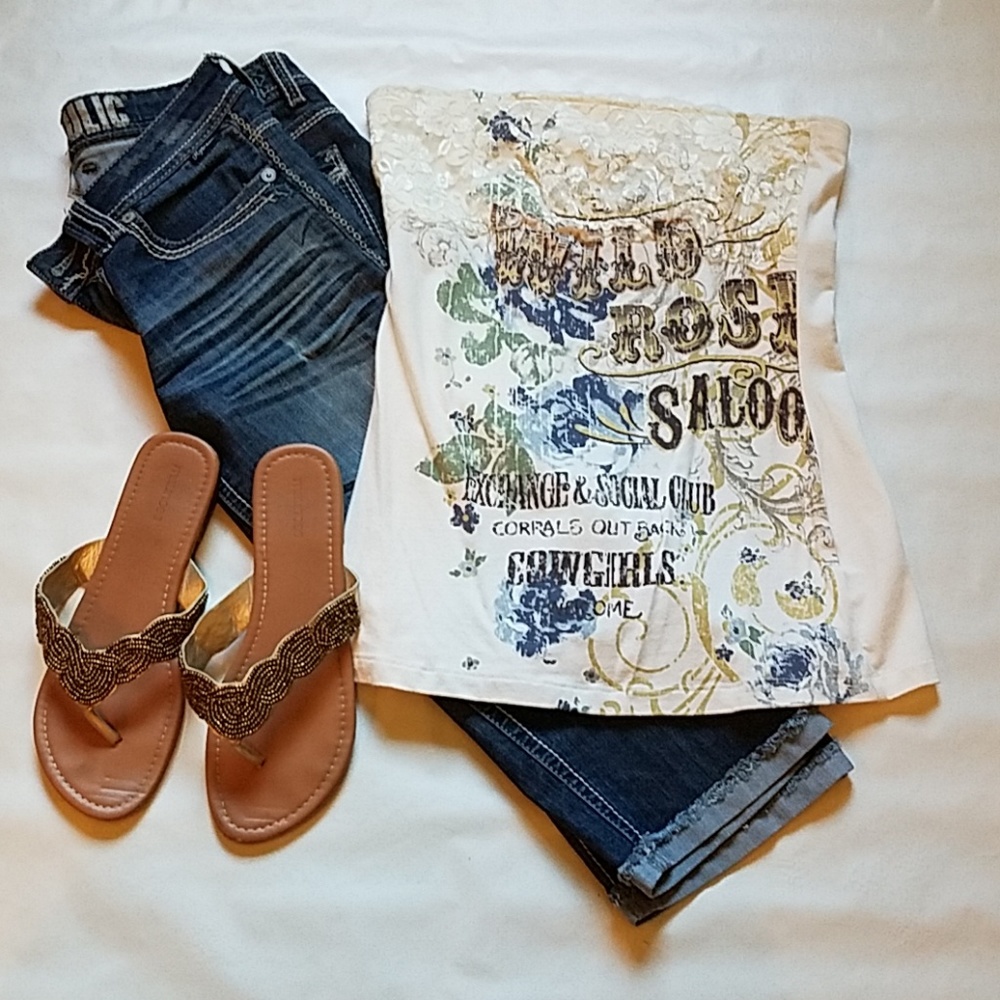 Rodeo strapless lace tank